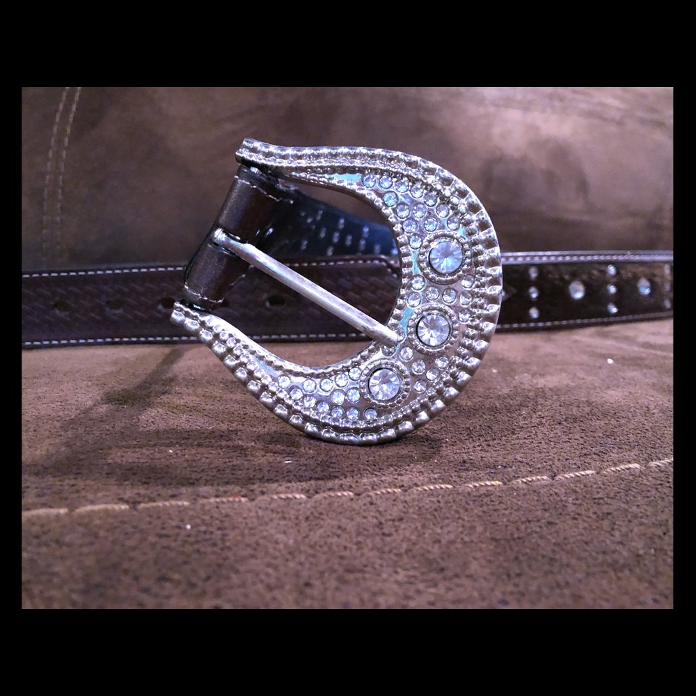 Western style leather belt